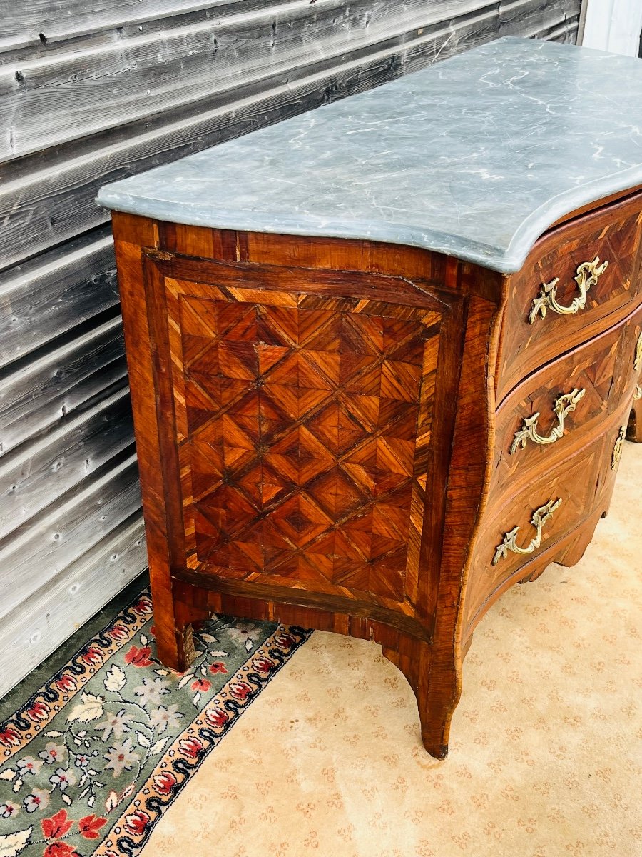 Curved Chest Of Drawers Couleru Abraham-nicolas From The Louis XV Period-photo-6