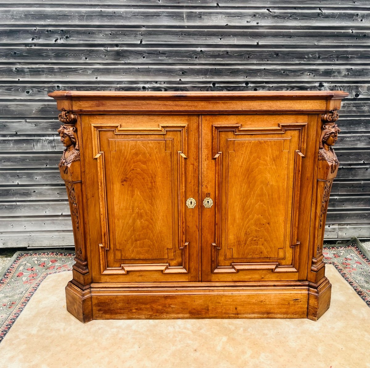 Beautiful Solid Mahogany Woodwork Sideboard From The 19th Century-photo-5
