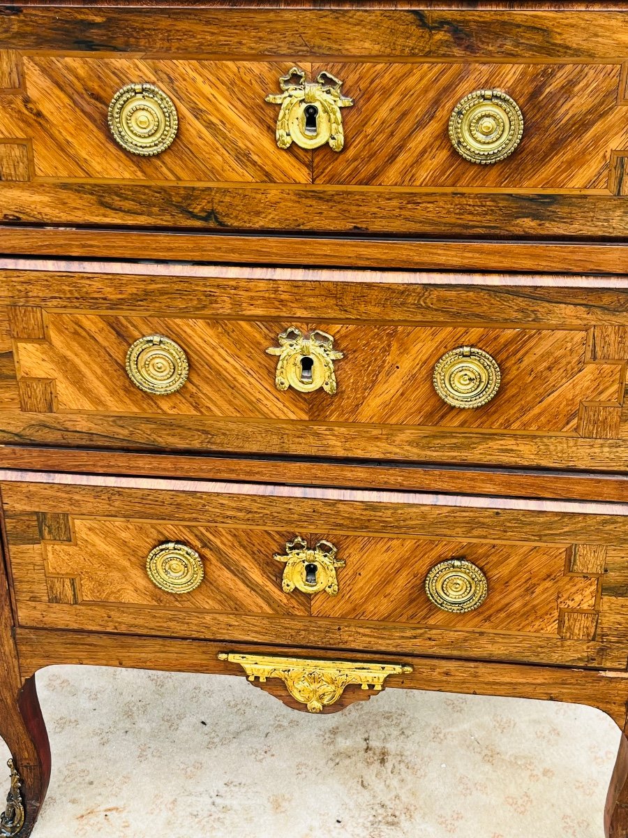 Small Chest Of Drawers In Marquetry From The Napoleon III Period-photo-4