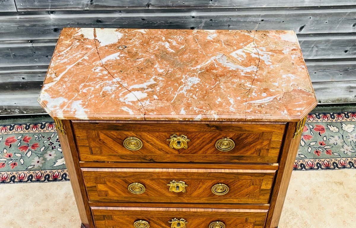 Small Chest Of Drawers In Marquetry From The Napoleon III Period-photo-1