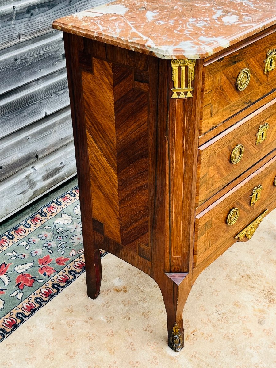 Small Chest Of Drawers In Marquetry From The Napoleon III Period-photo-2