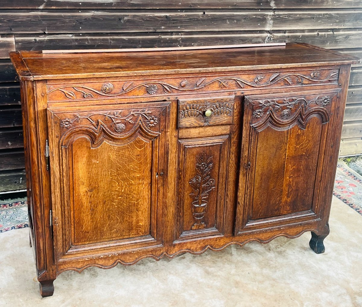Carved Oak Sideboard From The 19th Century-photo-1