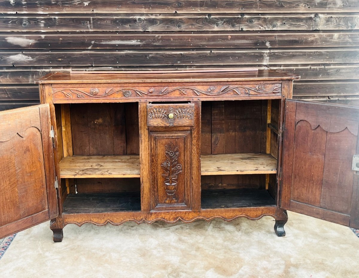 Carved Oak Sideboard From The 19th Century-photo-2