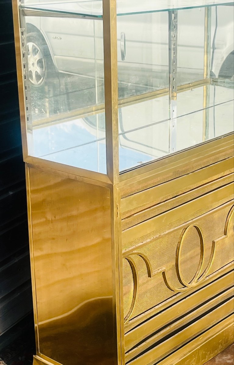 Superb Brass Exhibition Display Case From The 1900s-photo-3