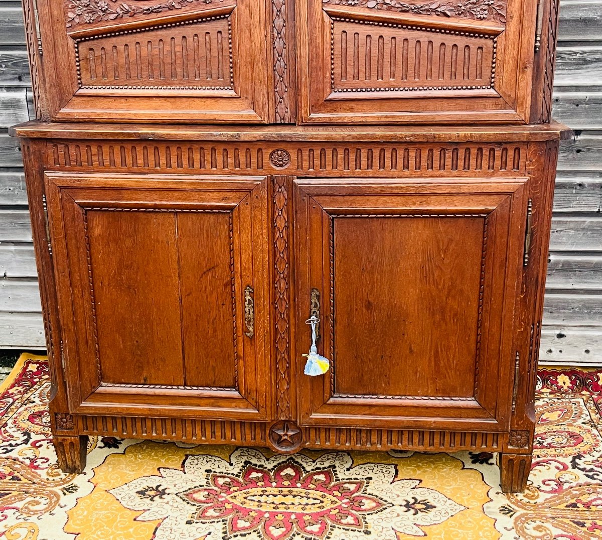 Norman Two-body Sideboard In Oak From The 19th Century-photo-3