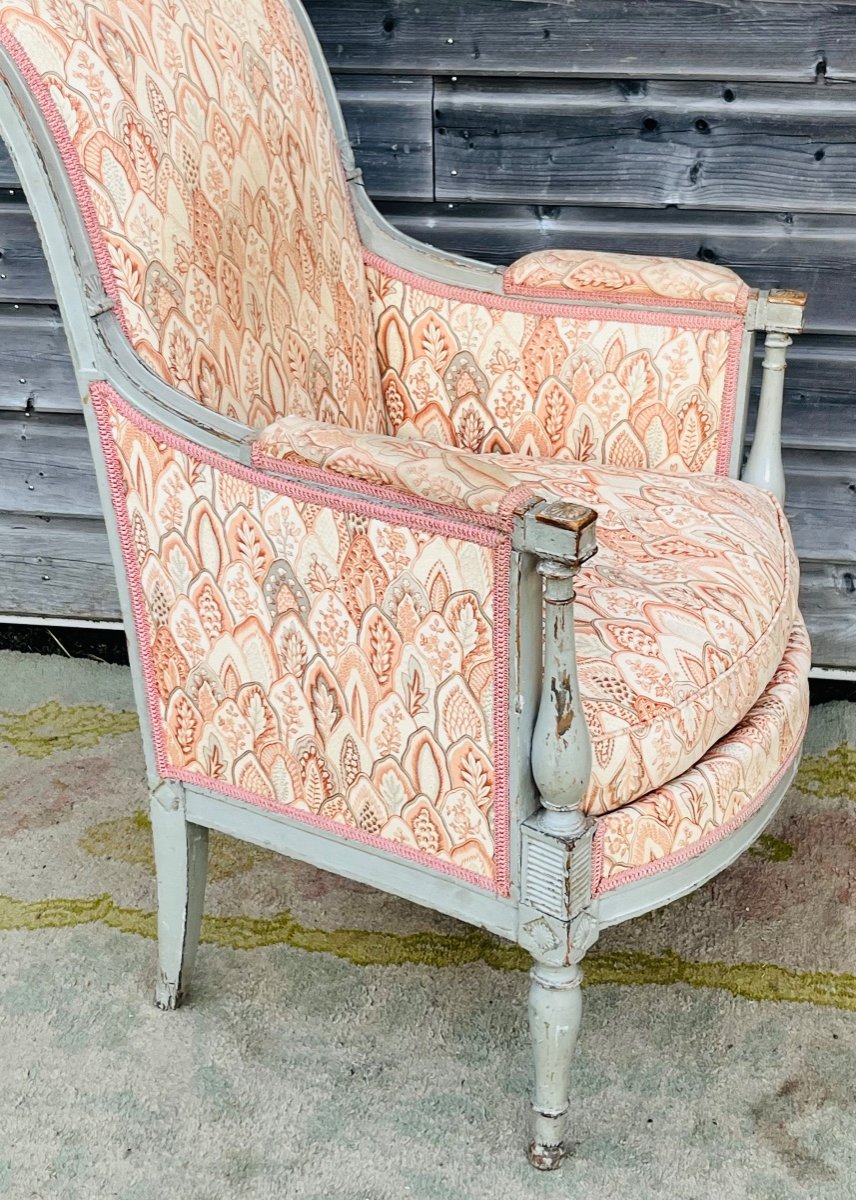 Bergère fauteuil en laque d’époque directoire -photo-5