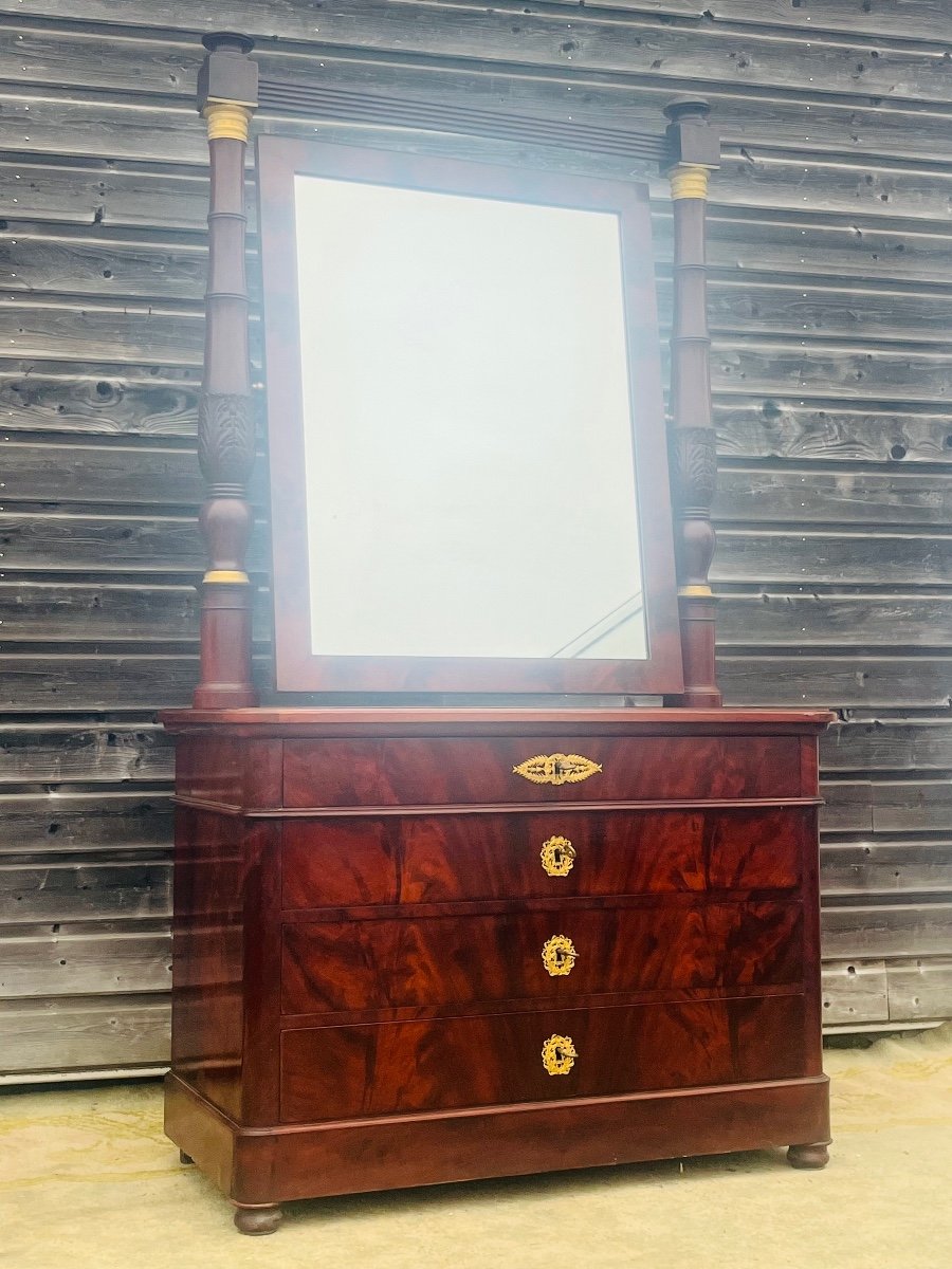 Mahogany Chest Of Drawers From The Restoration Period-photo-3