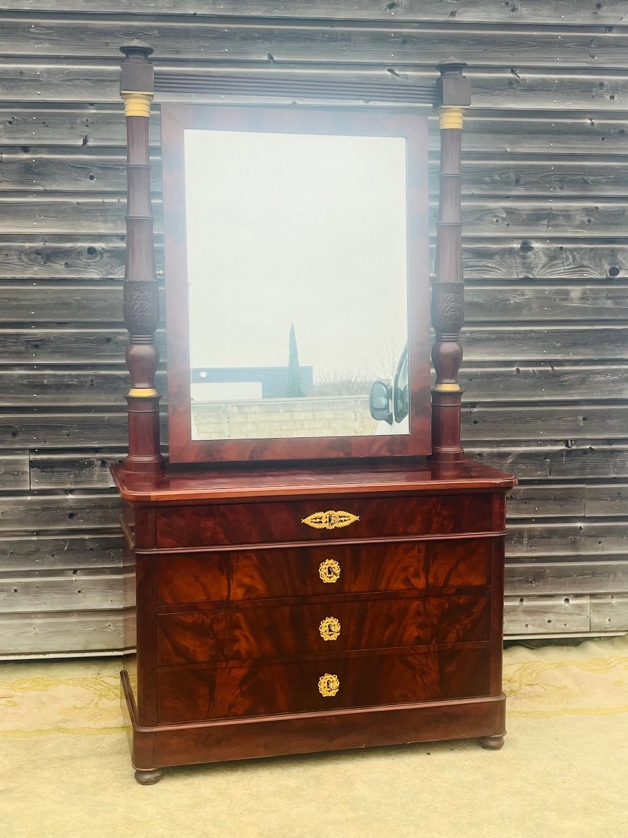 Mahogany Chest Of Drawers From The Restoration Period-photo-4