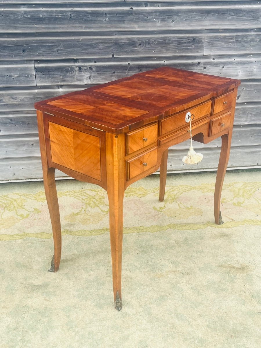 Dressing Table In Louis XV Style Veneer From The 19th Century-photo-2