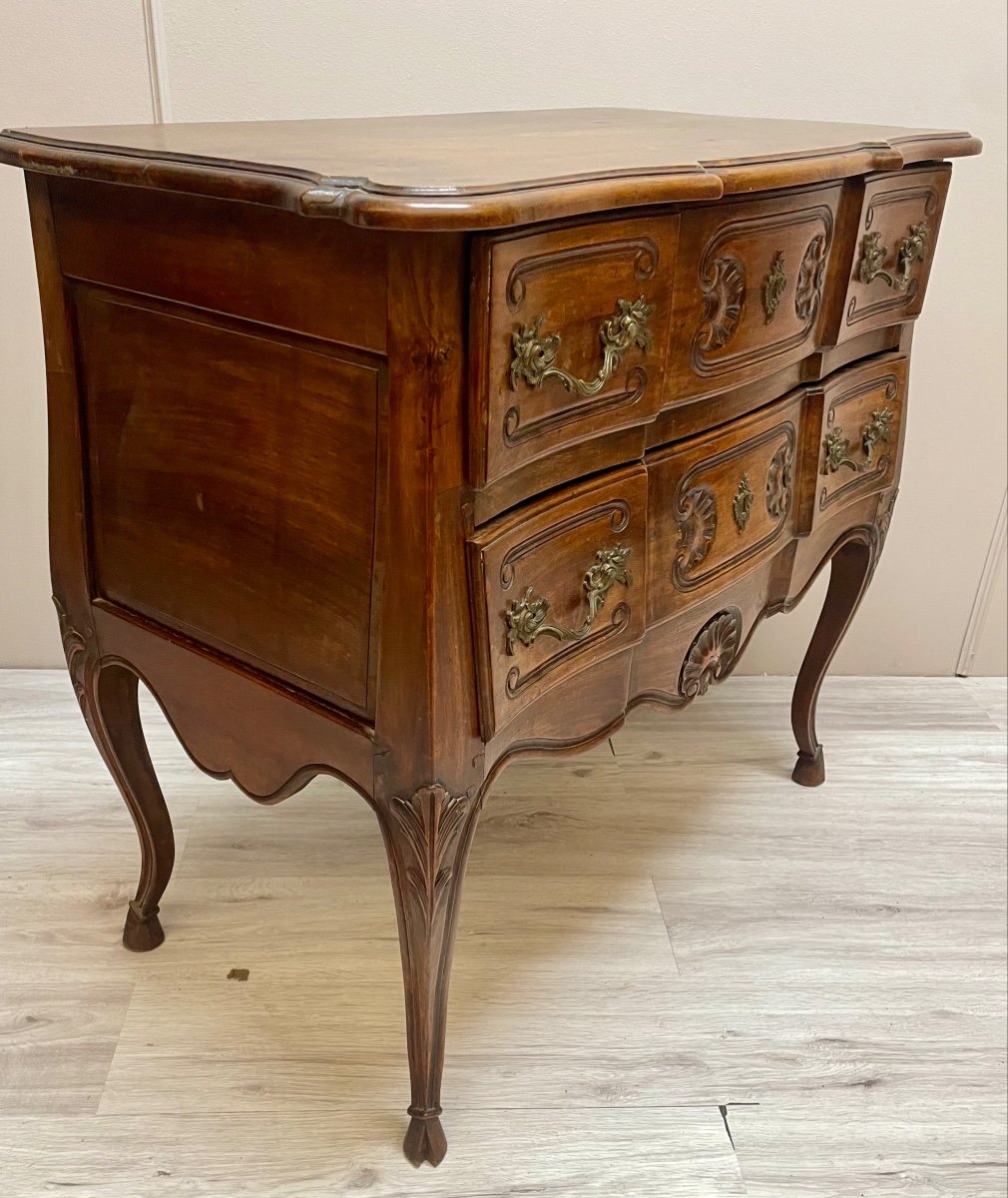 Louis XV Style Walnut Chest Of Drawers-photo-2