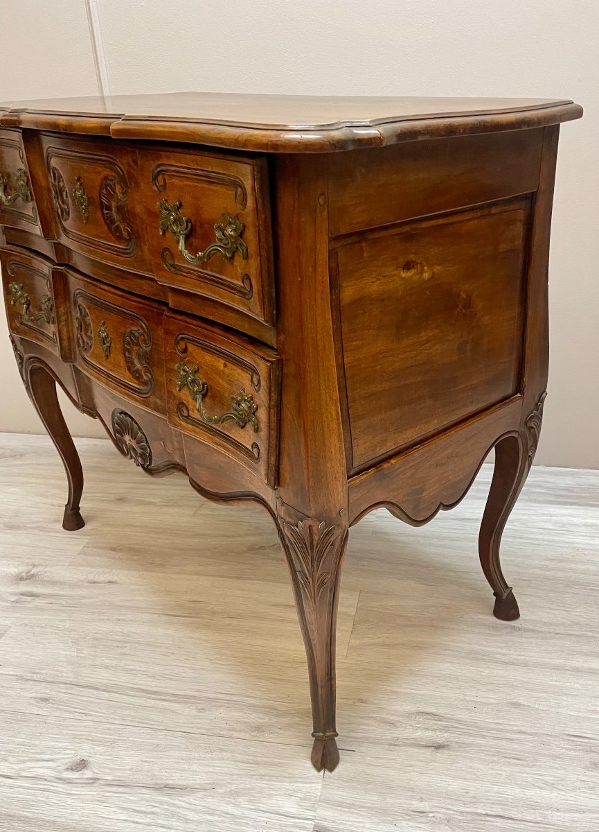 Louis XV Style Walnut Chest Of Drawers-photo-3