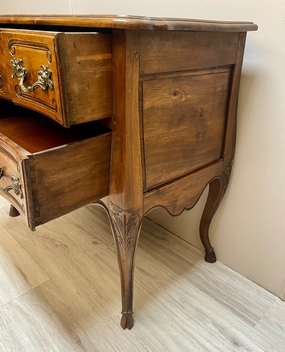 Louis XV Style Walnut Chest Of Drawers-photo-4