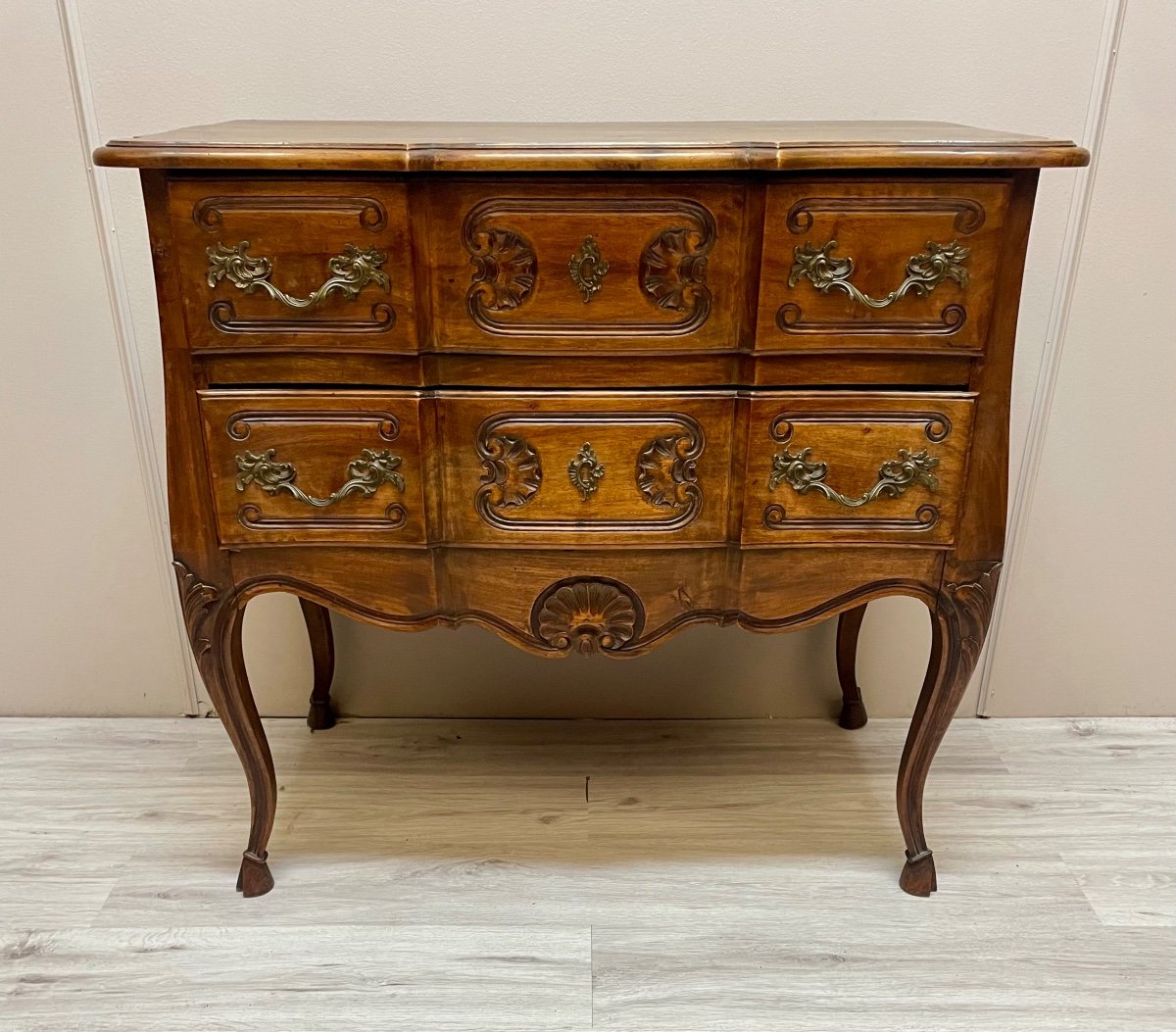 Louis XV Style Walnut Chest Of Drawers-photo-2