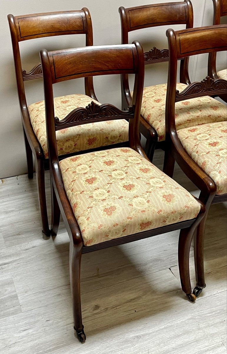 Set Of 6 Chairs And 2 Armchairs From The Charles X Period-photo-4