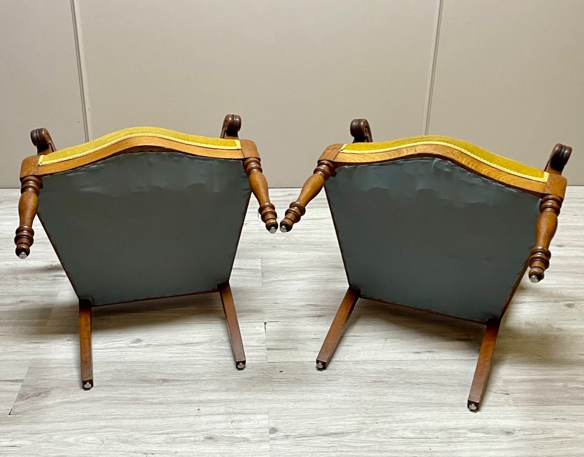 paire de fauteuils en merisier d’époque restauration-photo-2