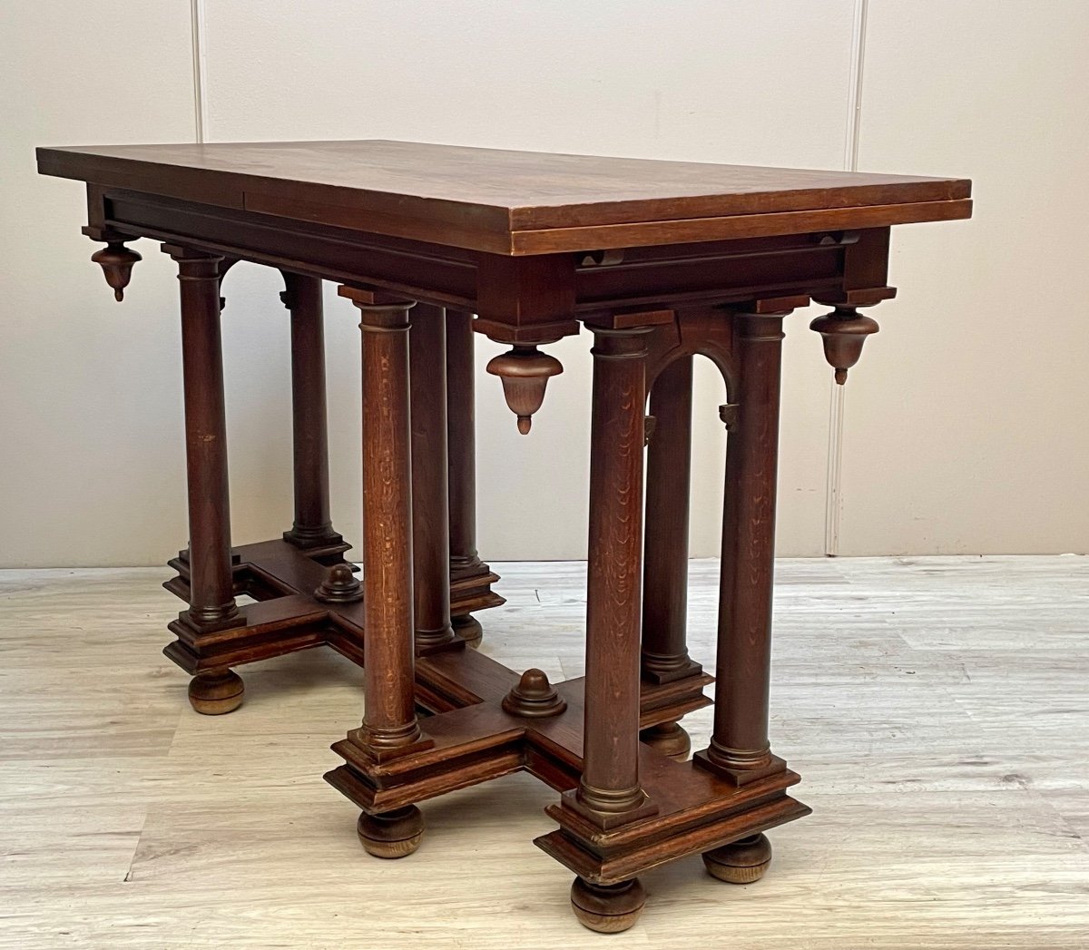 Italian Renaissance Table In Oak From The 19th Century-photo-6