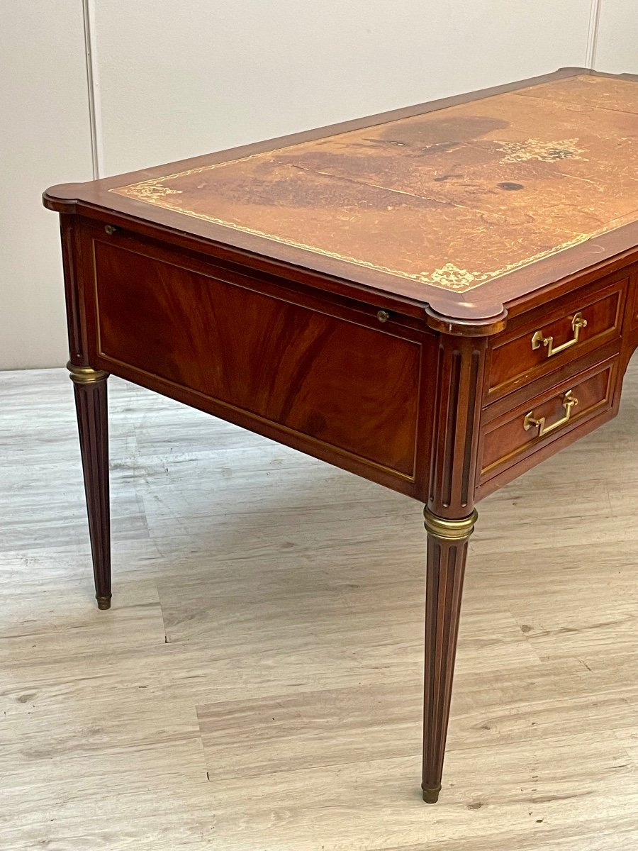 Large Louis XVI Flat Desk In Mahogany From The 19th Century -photo-3