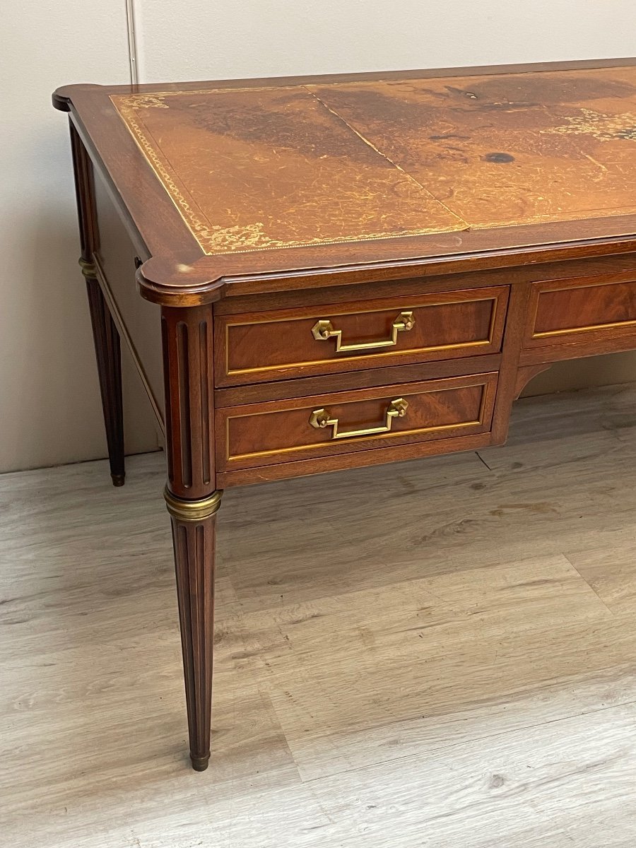 Large Louis XVI Flat Desk In Mahogany From The 19th Century -photo-4