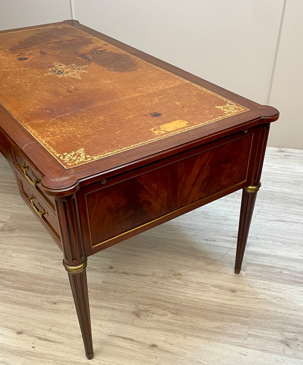 Large Louis XVI Flat Desk In Mahogany From The 19th Century -photo-3