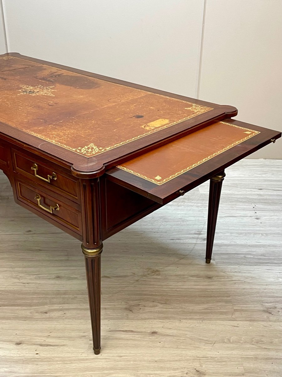 Large Louis XVI Flat Desk In Mahogany From The 19th Century -photo-7