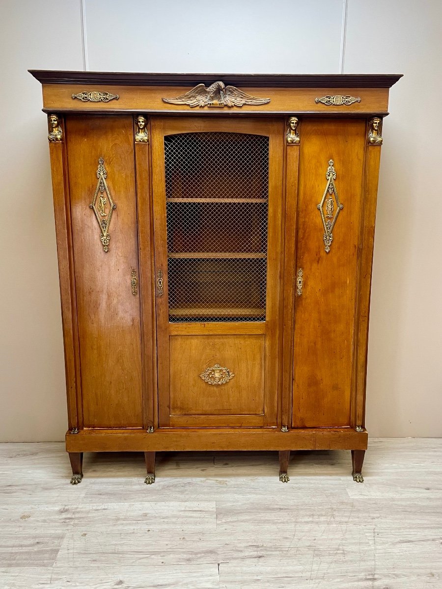 Empire Style Mahogany Bookcase 