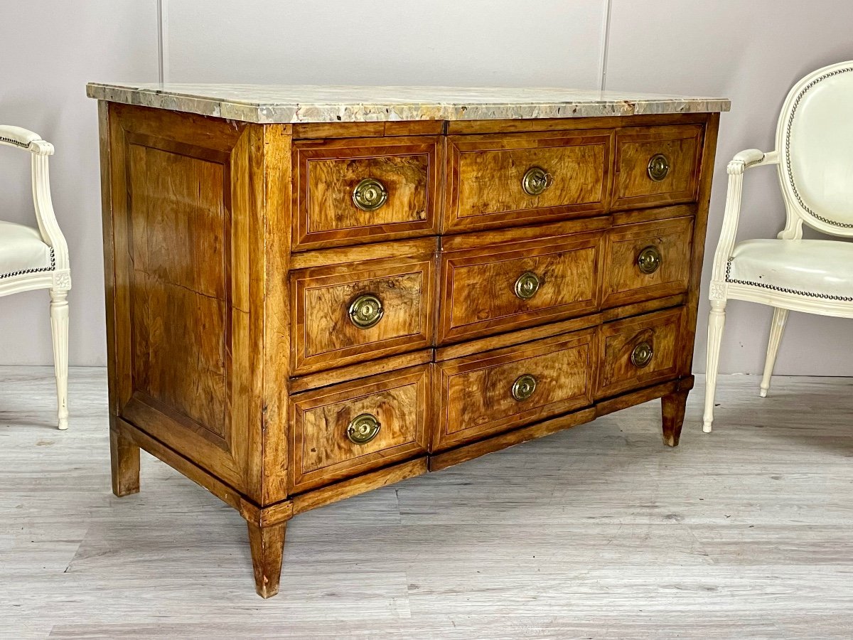 Louis XVI Period Marquetry Chest Of Drawers -photo-2