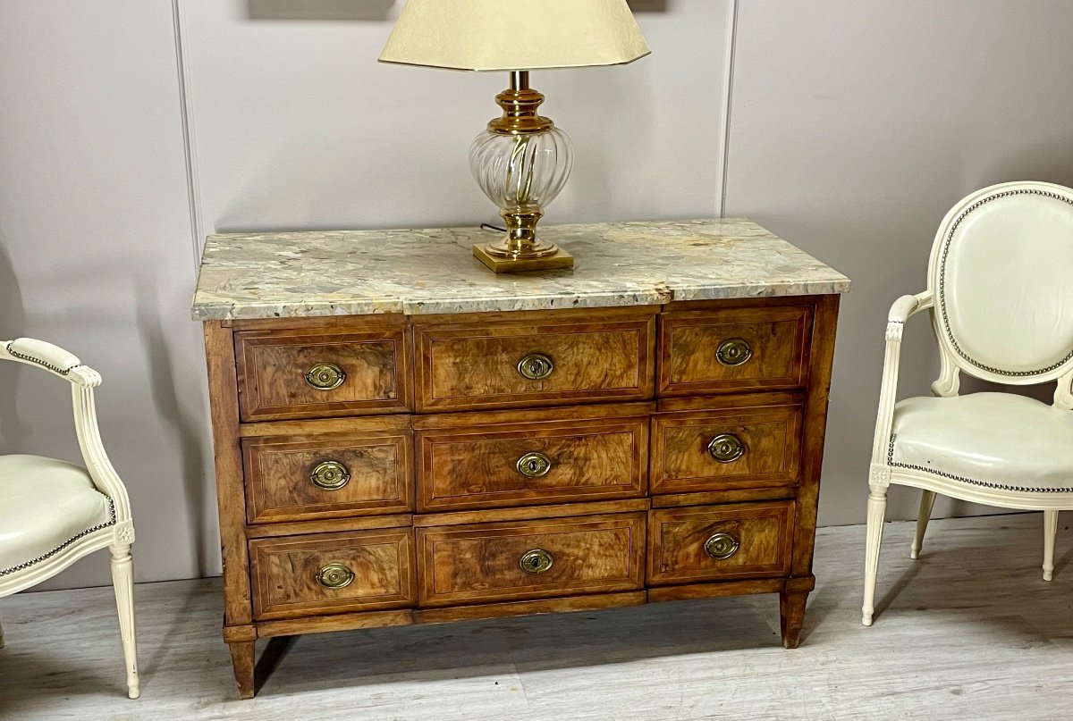 Louis XVI Period Marquetry Chest Of Drawers -photo-3