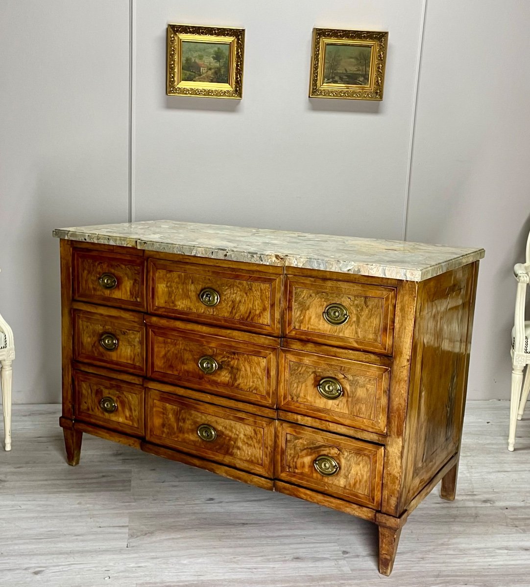 Louis XVI Period Marquetry Chest Of Drawers -photo-1