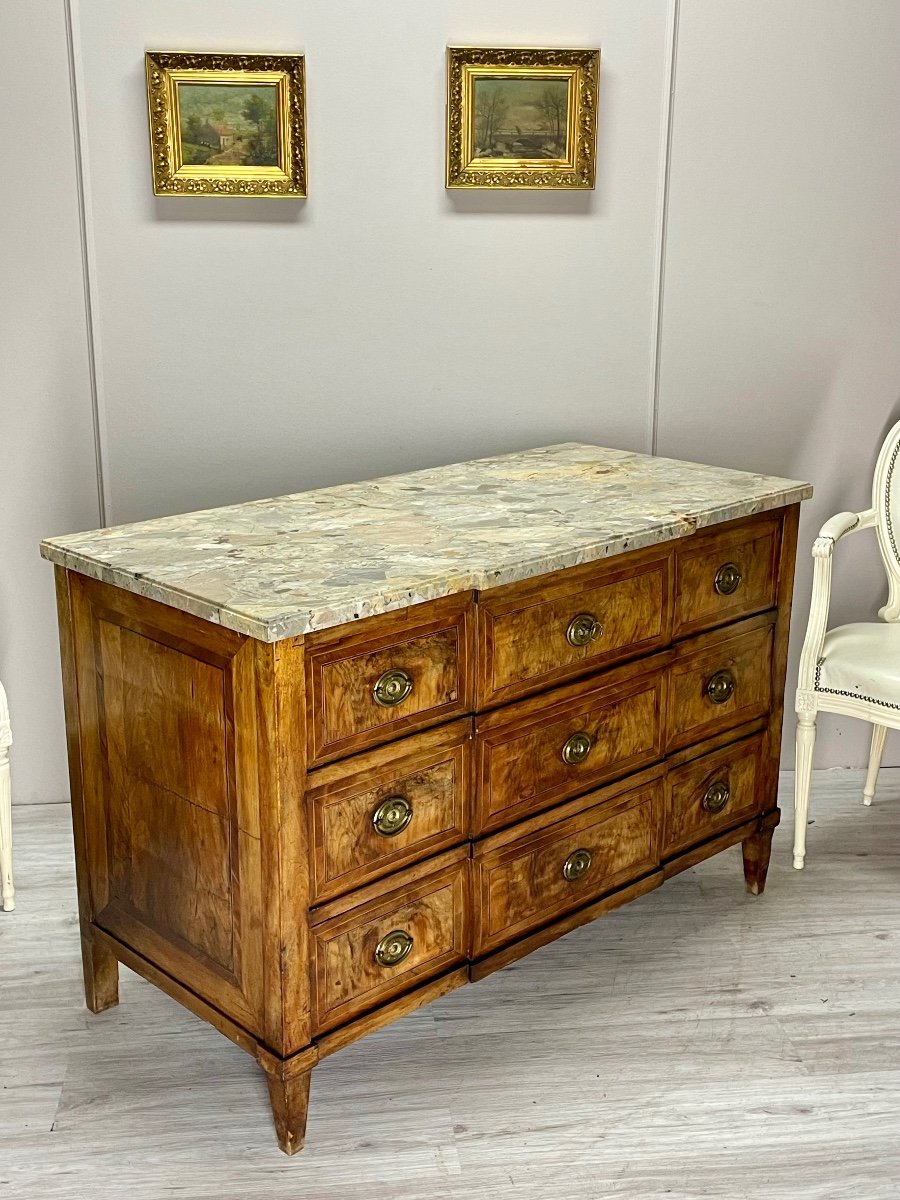 Louis XVI Period Marquetry Chest Of Drawers -photo-2