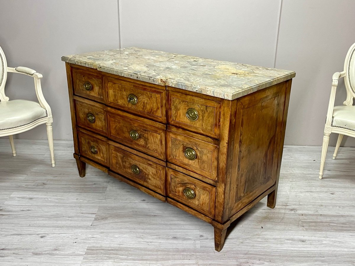 Louis XVI Period Marquetry Chest Of Drawers -photo-4