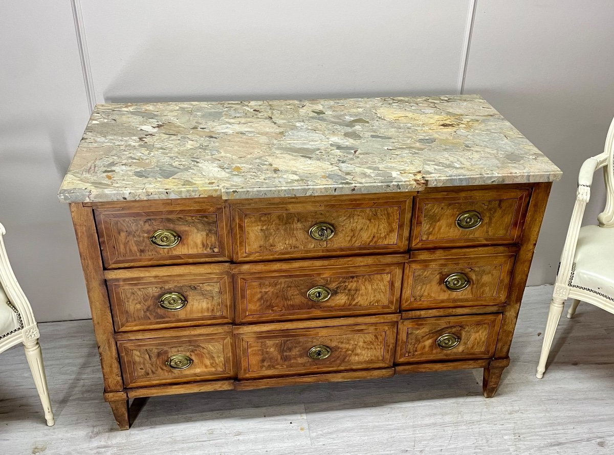 Louis XVI Period Marquetry Chest Of Drawers -photo-5