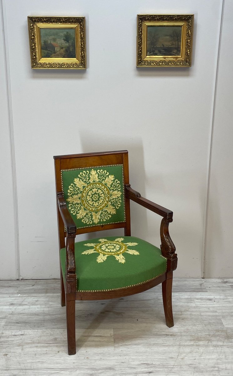 Mahogany Armchair From The Empire Period-photo-2