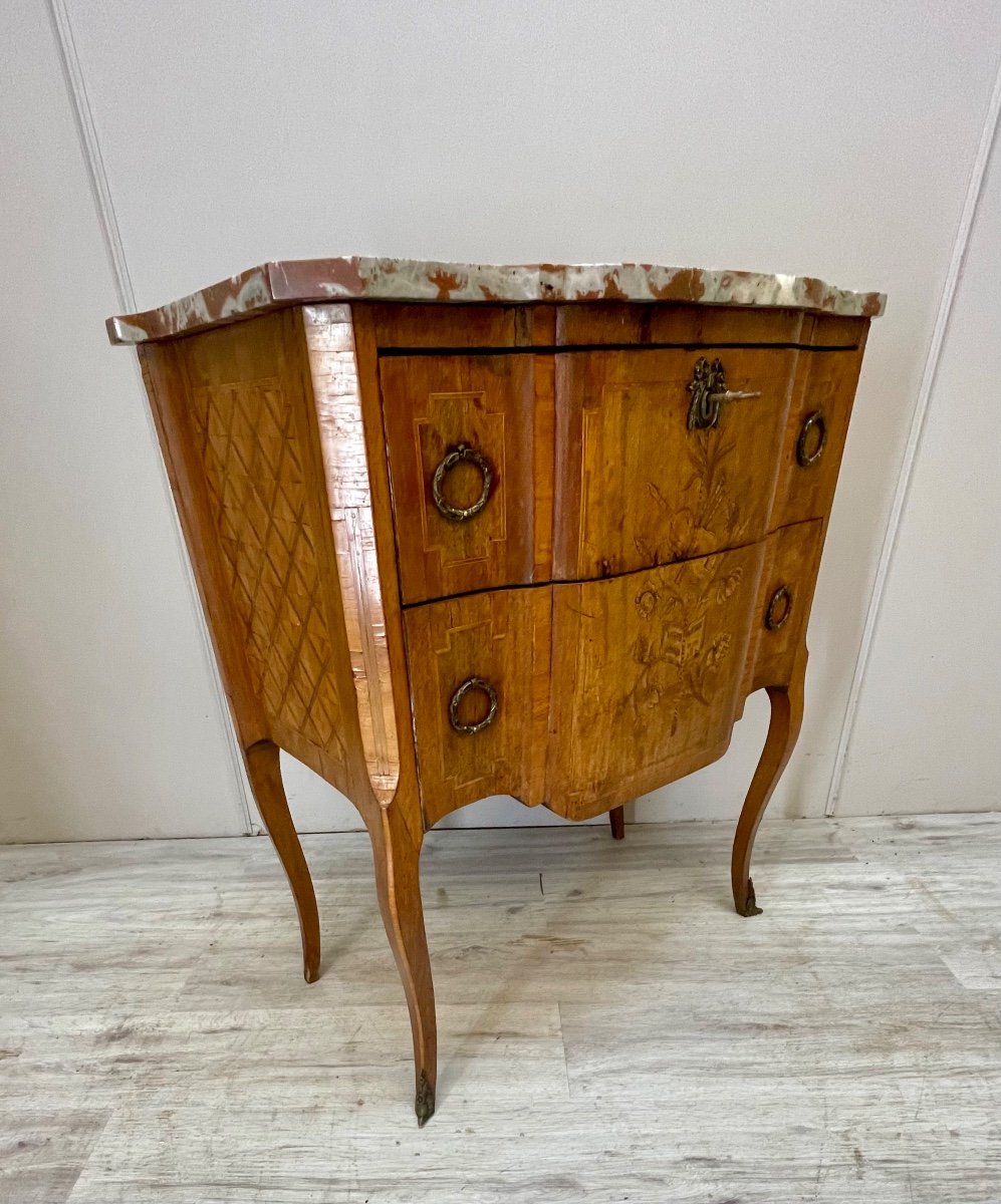 Transitional Style Chest Of Drawers In Marquetry -photo-1