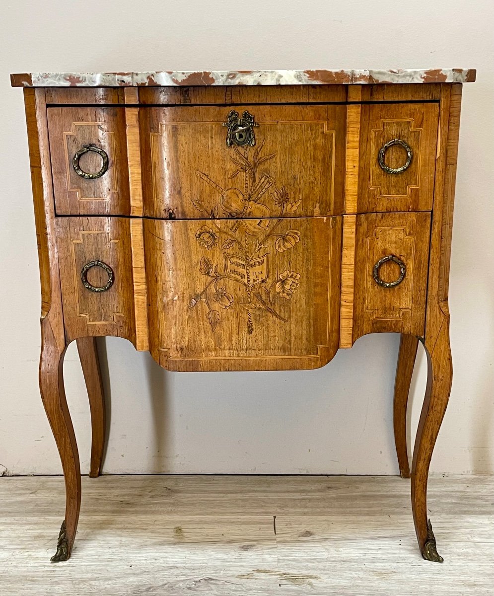 Transitional Style Chest Of Drawers In Marquetry -photo-5