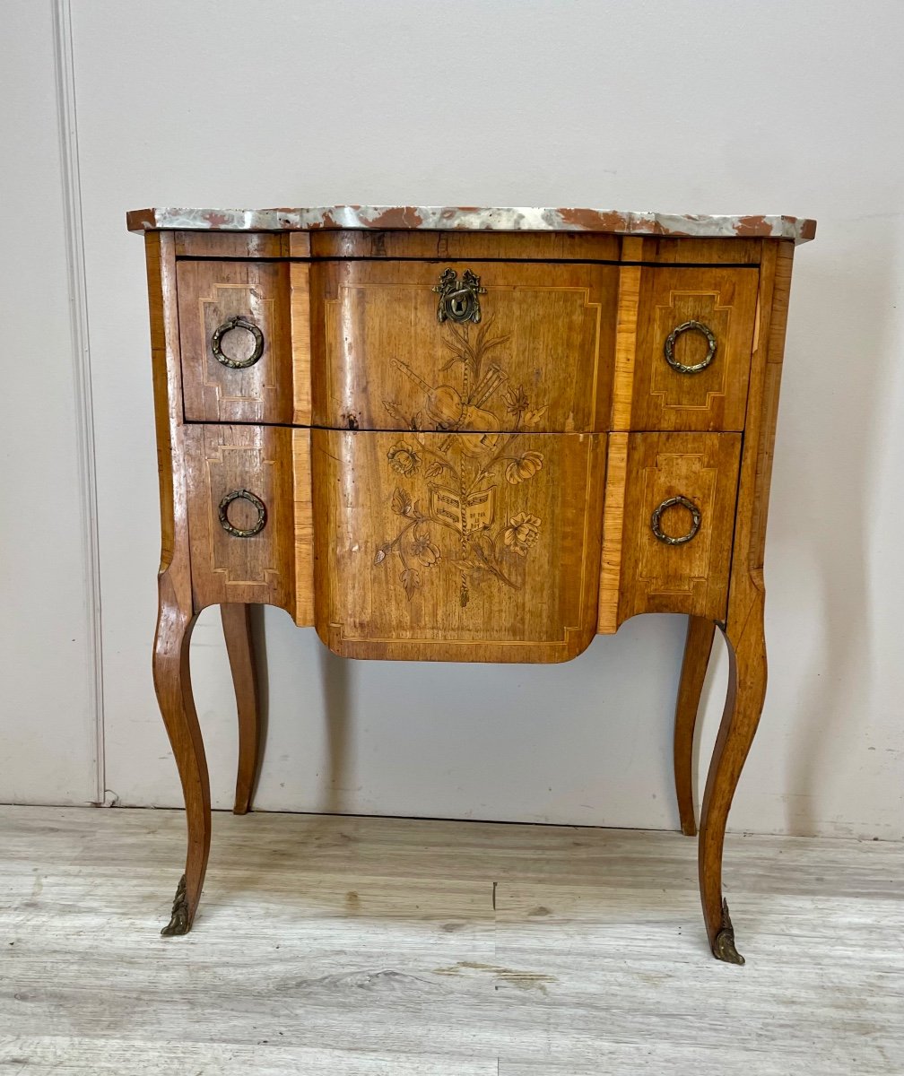 Transitional Style Chest Of Drawers In Marquetry -photo-6