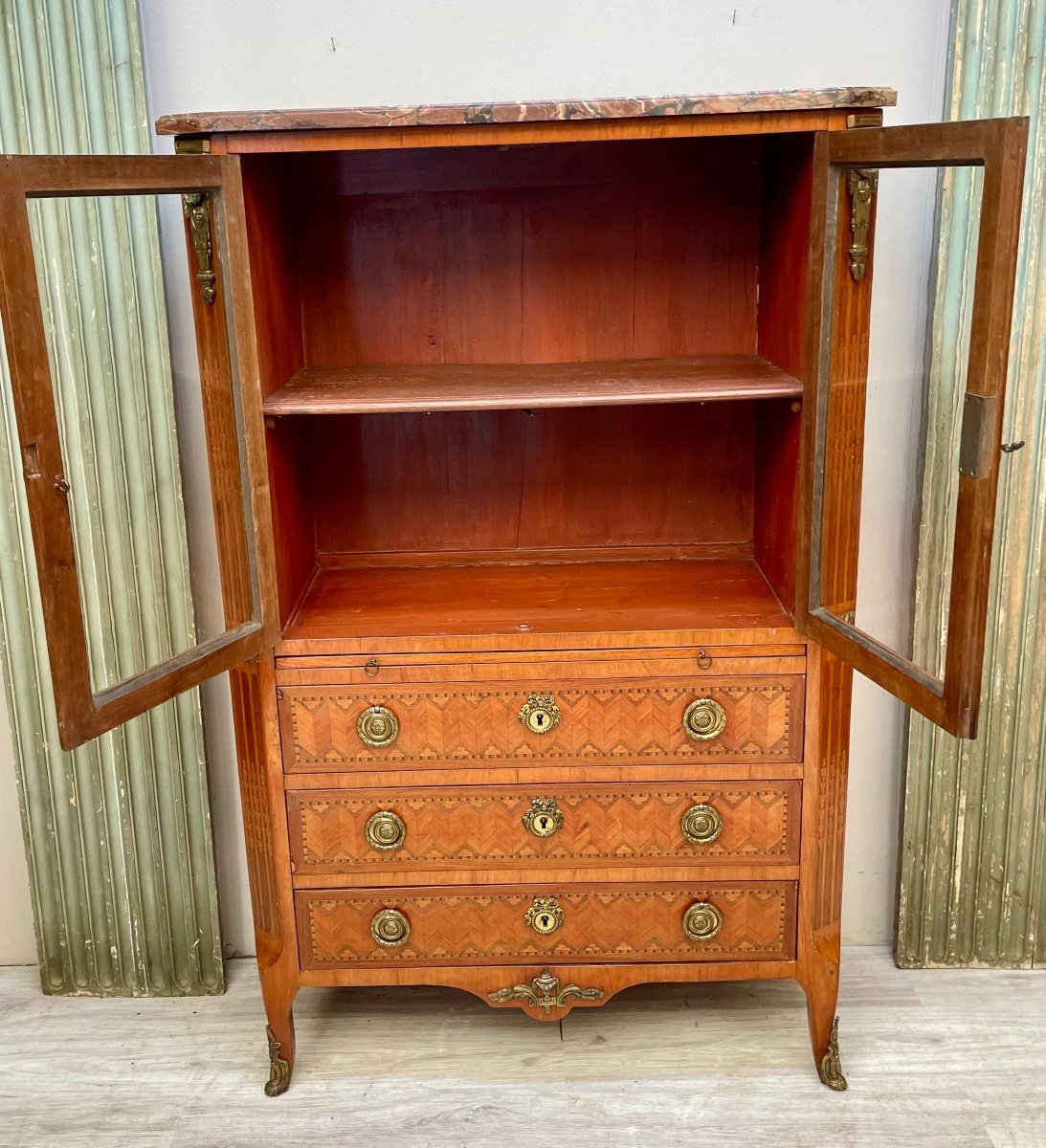 19th Century Writing Display Chest Of Drawers -photo-2