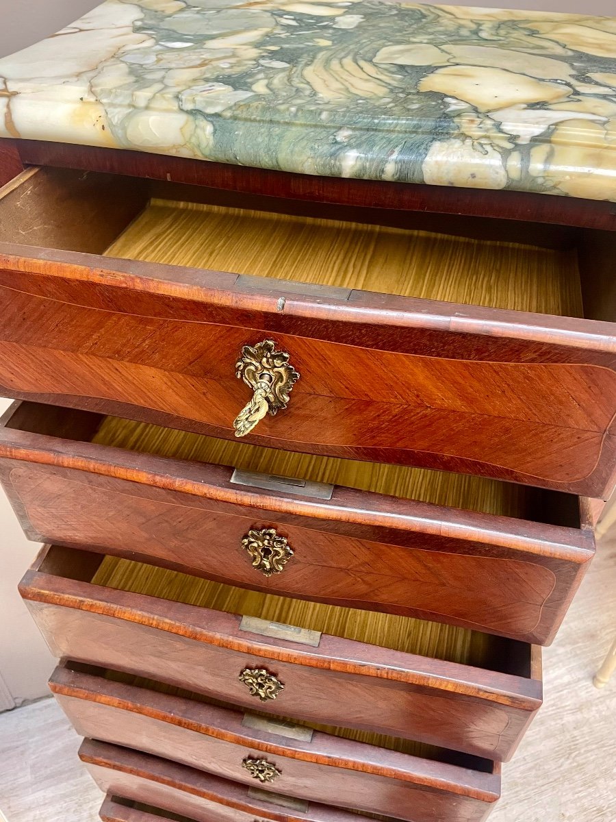 Louis XV Weekly Planner In Marquetry From The 19th Century -photo-2