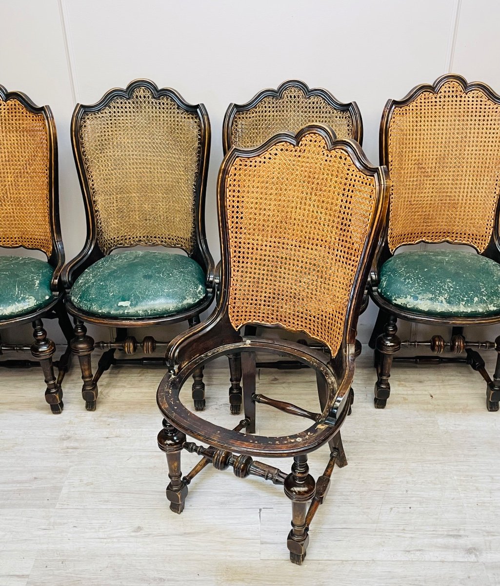 Set Of Six English Chairs With Scrolled Backs-photo-4