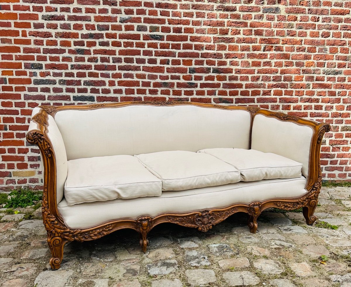 importante banquette lit de repos  de style louis XV 