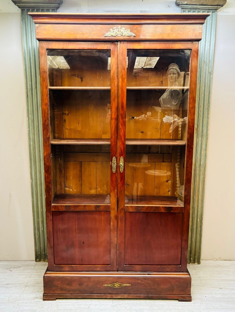 Large Mahogany Bookcase From The Restoration Period -photo-4