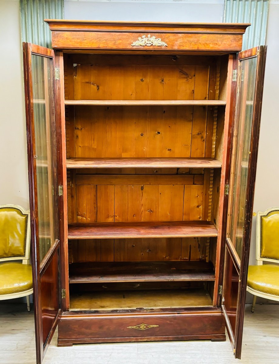 Large Mahogany Bookcase From The Restoration Period -photo-1