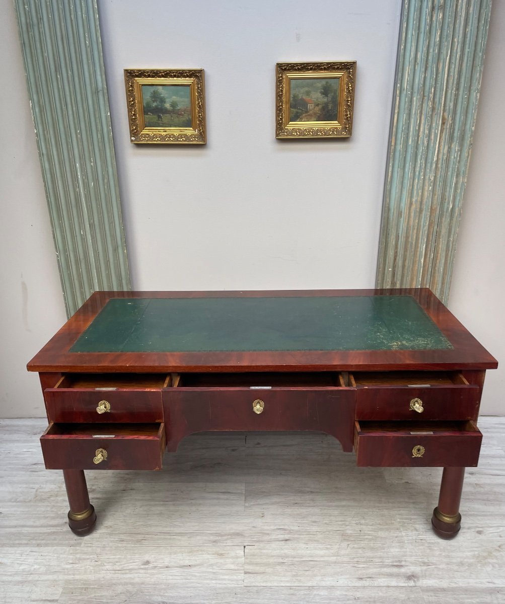 Double Sided Empire Mahogany Desk -photo-3