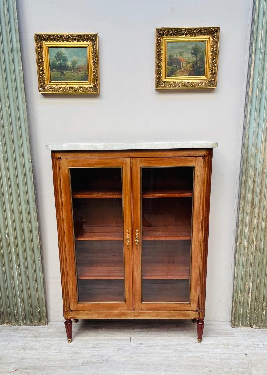 Petite Vitrine En Acajou De Style Louis XVI-photo-3