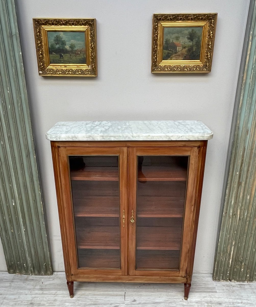 Petite Vitrine En Acajou De Style Louis XVI-photo-2