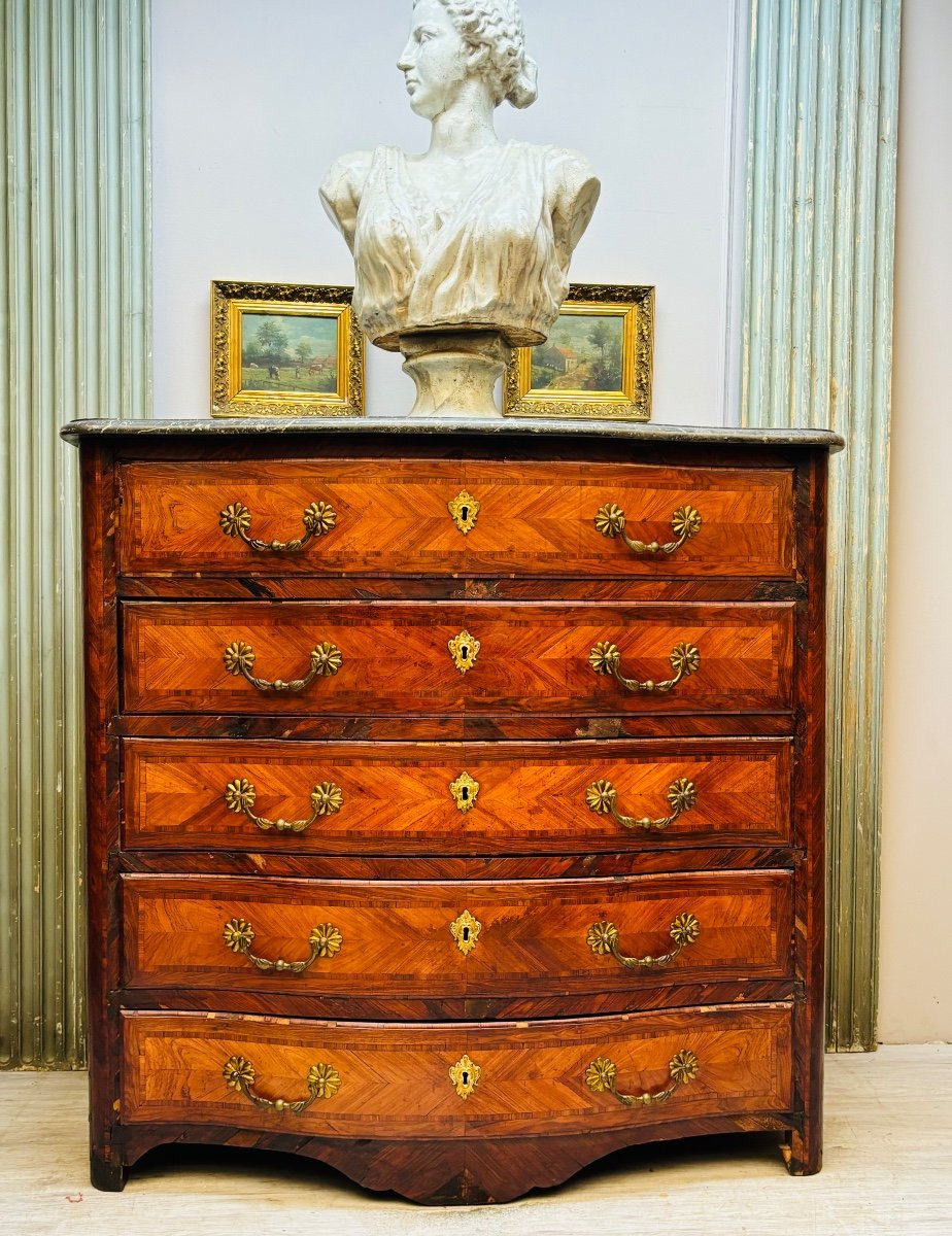 Louis XV Period Stamped Marquetry Commode -photo-2