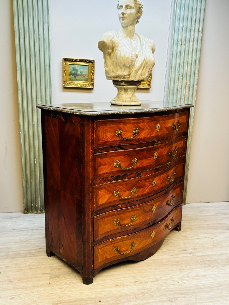 Louis XV Period Stamped Marquetry Commode -photo-4