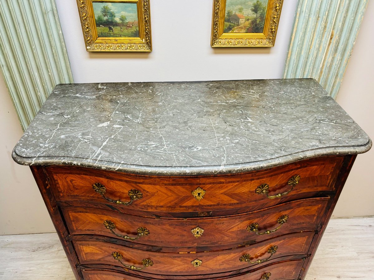 Louis XV Period Stamped Marquetry Commode -photo-2