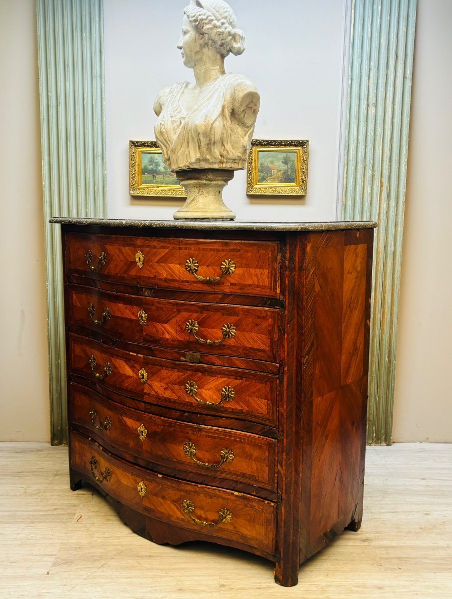 Louis XV Period Stamped Marquetry Commode -photo-3