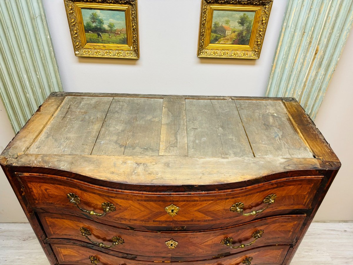 Louis XV Period Stamped Marquetry Commode -photo-4