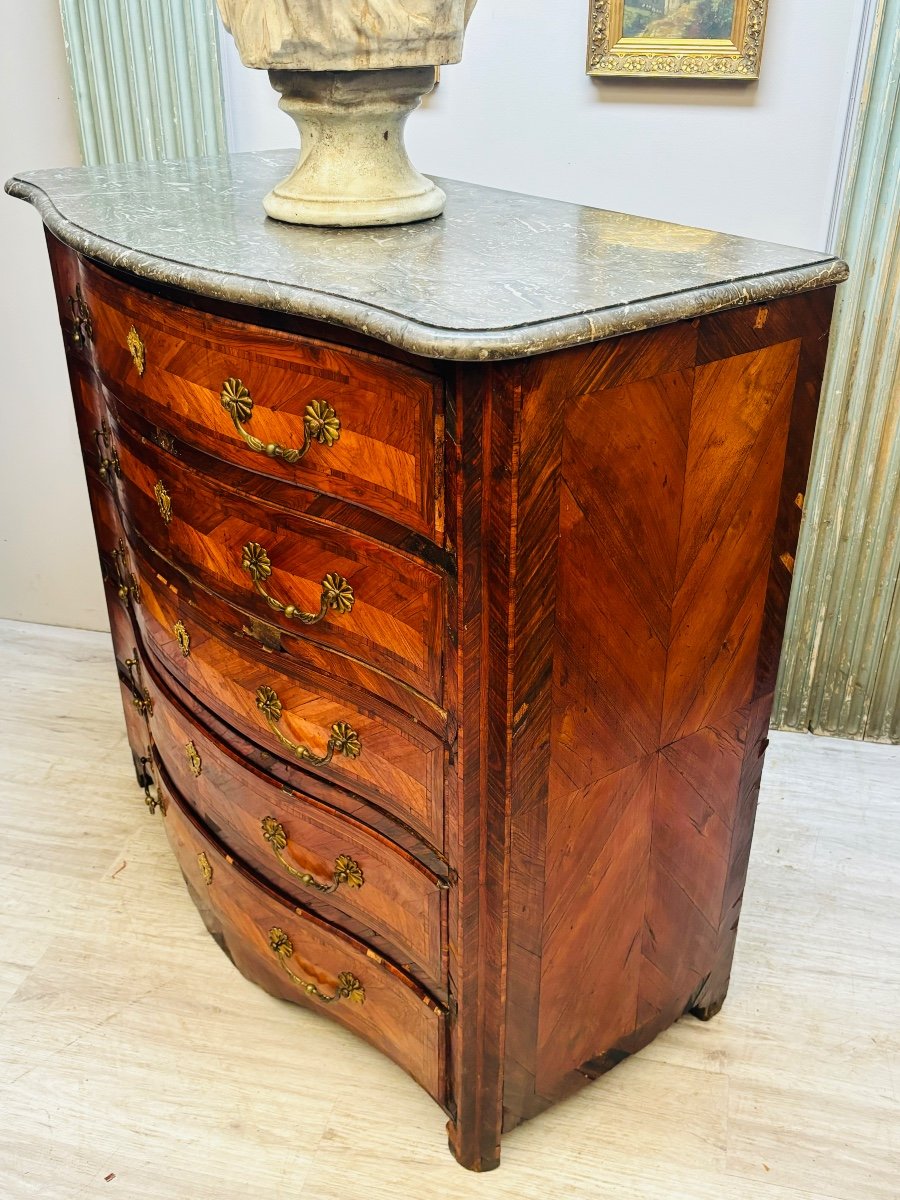 Louis XV Period Stamped Marquetry Commode -photo-7